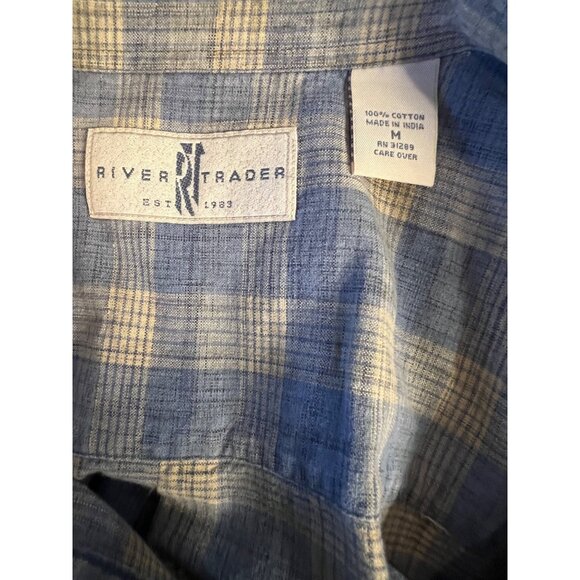 River Trader SMens M Plaid Short Sleeve Button-Down Shirt 100% Cotton Casual Wea - Picture 16 of 16